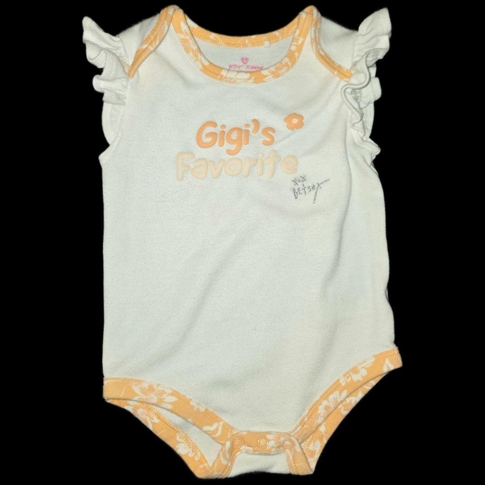 Gigi's Favorite Baby Onesie in Cream and Orange
